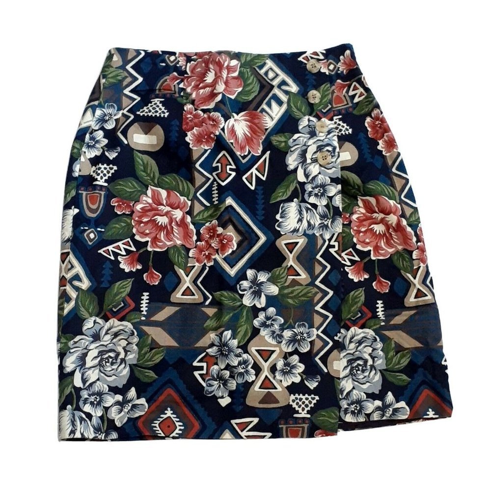 Breeches Women's Wrap Skirt ~ Blue ~ Floral